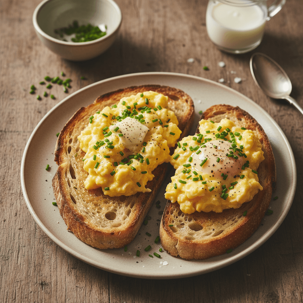 Äggröra på surdegsbröd