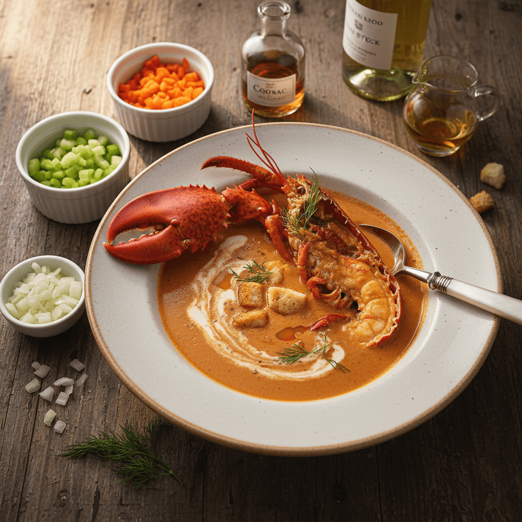 Hummerbisque med Cognac och Grädde